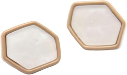 6 Stück 30 mm Leopardenmuster, sechseckige Metallknöpfe für Damenmäntel, dekoratives Design, dekoratives DIY-Bastelzubehör (weiß, 25 mm, 6 Stück) von Windmilne