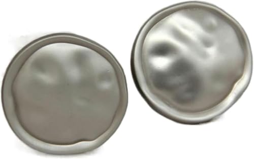 6 Stück unregelmäßig geformte goldene Metallknöpfe zum Nähen von Kleidung, handgefertigtes DIY-Zubehör (silbrig, 25 mm, 6 Stück) von Windmilne