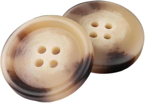 Harzknöpfe, rund, beige, Trenchcoat-Knöpfe, dekoratives Nähzubehör (Farbe 1, 28 mm, 10 Stück) von Windmilne