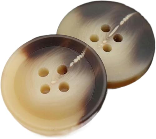 Harzknöpfe, rund, beige, Trenchcoat-Knöpfe, dekoratives Nähzubehör (Farbe 2, 28 mm, 10 Stück) von Windmilne