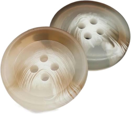 Harzknöpfe, rund, beige, Trenchcoat-Knöpfe, dekoratives Nähzubehör (Farbe 8, 25 mm, 10 Stück) von Windmilne