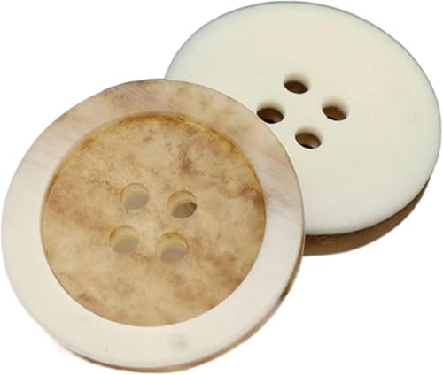 Harzknöpfe, rund, beige, Trenchcoat-Knöpfe, dekoratives Nähzubehör (Farbe 9, 30 mm, 10 Stück) von Windmilne