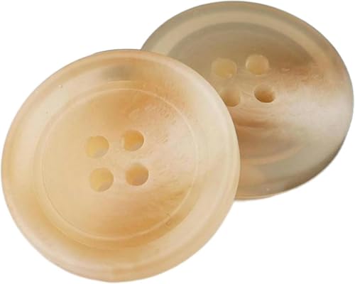 Harzknöpfe, rund, beige, Trenchcoat-Knöpfe, dekoratives Nähzubehör (Farbe: 30, 25 mm, 10 Stück) von Windmilne