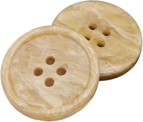Harzknöpfe, rund, beige, Trenchcoat-Knöpfe, dekoratives Nähzubehör (Farbe: 35, 30 mm, 10 Stück) von Windmilne