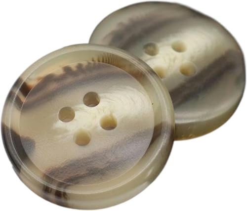 Harzknöpfe, rund, beige, Trenchcoat-Knöpfe, dekoratives Nähzubehör (Farbe: 37, 25 mm, 10 Stück) von Windmilne