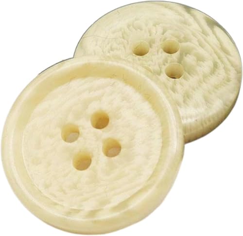 Harzknöpfe, rund, beige, Trenchcoat-Knöpfe, dekoratives Nähzubehör (Farbe: 42, 25 mm, 10 Stück) von Windmilne