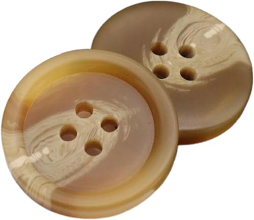 Harzknöpfe, rund, beige, Trenchcoat-Knöpfe, dekoratives Nähzubehör (Farbe: 44, 28 mm, 10 Stück) von Windmilne