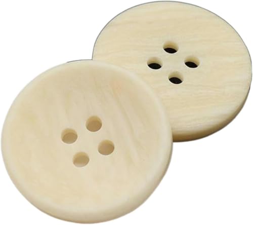 Harzknöpfe, rund, beige, Trenchcoat-Knöpfe, dekoratives Nähzubehör (Farbe: 46, 28 mm, 10 Stück) von Windmilne