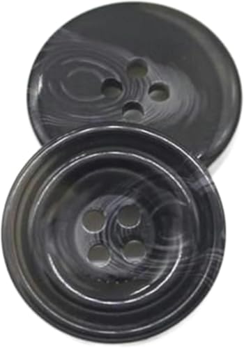 Harzknopf, schwarz-braun, Mantelknopf, Pulloverknopf, dekoratives Nähzubehör (schwarz, 15 mm, 10 Stück) von Windmilne