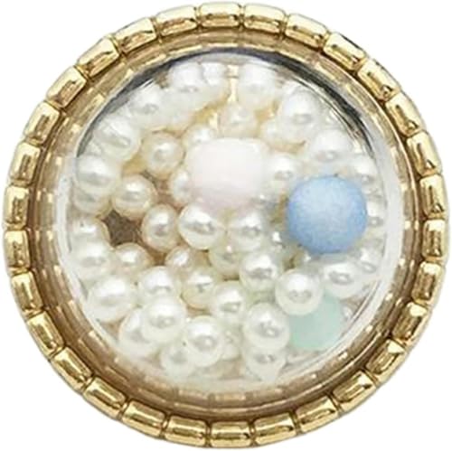Knöpfe, durchsichtige Perlmuttknöpfe, rund, Vintage-Mantelknöpfe, Gold, 21 mm – Gold-21 mm (Gold 17,5 mm (5 Stück)) von Windmilne