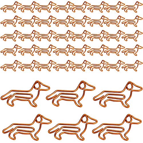 Winfred 40 Stück Büroklammern Hünd Deko Büroklammern Set Papierklammern Metall Heftklammern (Orange) von Winfred