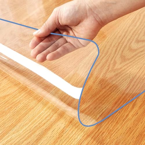 WingCanto Transparente Esstischabdeckung, 71,1 x 121,9 cm, Kristall-Tischunterlage, PVC-Kunststoff-Tischdecke, Schutz, rechteckige Schreibtischunterlage für Schreibtisch, Arbeitsplatte, Couchtisch von WingCanto