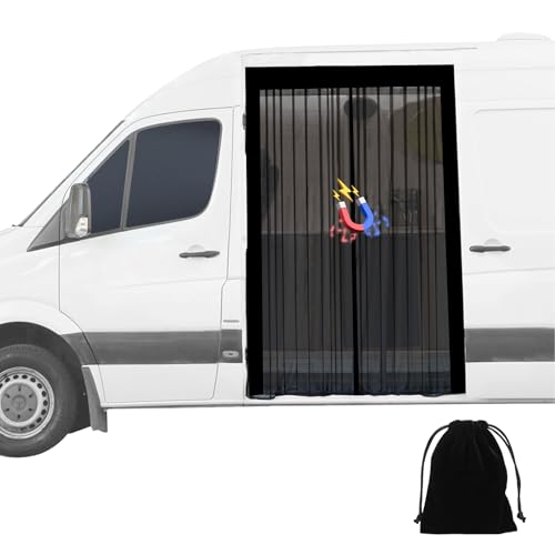 Moskitonetz Van mit Magnetismus, Fliegengitter Auto für Mercedes Vito, Volkswagen Transporter und California, Auto Insektennetz mit Magnetverschluss, Seitentür Schattennetz Camping (180x150cm) von WingFly