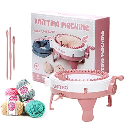 WingFly 48 Nadeln Strickmaschine, Weaving Loom, Strickbrett Rotierende DIY Doppel Webmaschine Kit für Socke Mütze Schal Handstrickmaschine für Kinder und Erwachsene (B) von WingFly