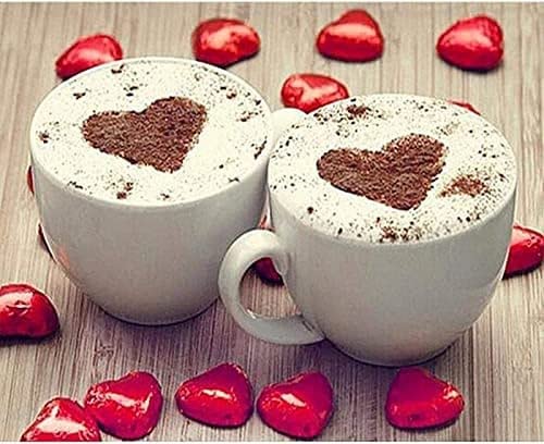 Wingkin Kreuzstich Stickpackungen Liebe Kaffee 11CT Erwachsene Sticken Set,DIY Stickbilder Vorgedruckt Kreuzstich für Anfänger Home Decor （40x50cm ） von Wingkin