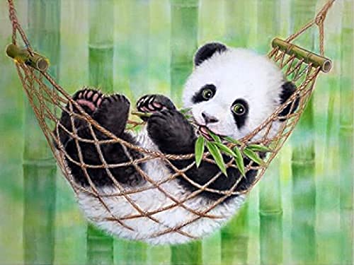 Wingkin Kreuzstich Stickpackungen süßer Panda 11CT Erwachsene Sticken Set,DIY Stickbilder Vorgedruckt Kreuzstich für Anfänger Home Decor （40x50cm ） von Wingkin