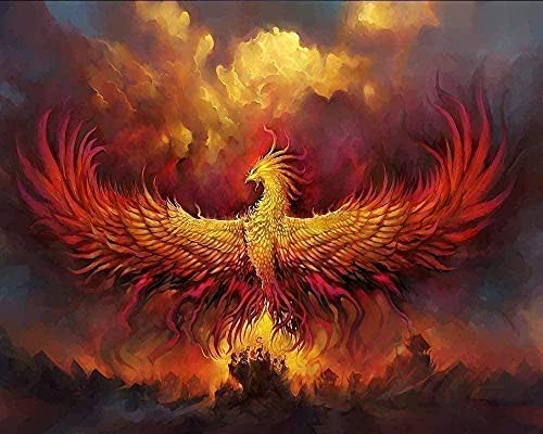 Wingkin zählte Kreuzstich Stickpackungen Phönix 11CT Cross Stitch Stamped Starter Kit DIY Anfänger Erwachsene Embroidery Kunst Handwerk Handarbeit Kits（40 * 50cm） von Wingkin