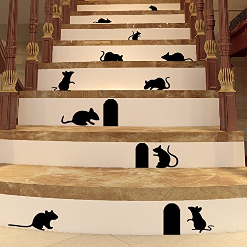 Winhappyhome Schwarz Mouse & Loch Stair Aufkleber Schlafzimmer Wohnzimmer Hintergrund Home Decor Removable Aufkleber Dekoration Abziehbild Winhappyhome Schwarz Mouse & Loch Stair Aufkleber Schlafzimmer Wohnzimmer Hintergrund Home Decor Removable Aufkleber Dekoration Abziehbild von Winhappyhome
