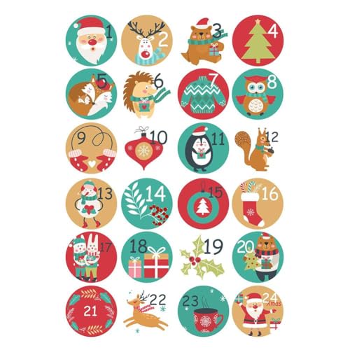 Winkeabuy 48Pcs Cookie Candy Dichtung Aufkleber Geschenk Verpackung Etiketten Weihnachten Dekor Frohe Advent Papier Kalender Aufkleber Weihnachten Nummer Winkeabuy 48Pcs Cookie Candy Dichtung Aufkleber Geschenk Verpackung Etiketten Weihnachten Dekor Frohe Advent Papier Kalender Aufkleber Weihnachten Nummer von Winkeabuy