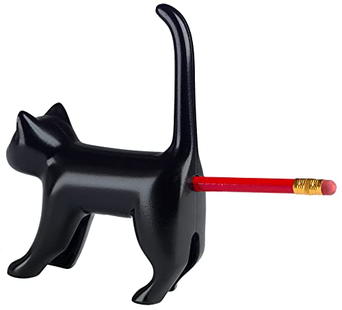 Winkee - Katze Bleistift Anspitzer mit Sound | Anspitzer mit Miau Sound | Anspitzer mit Behälter | Bleistiftspitzer zum Drehen | Pencil Sharpener | Geschenk zu Einschulung, Weihnachten von Winkee