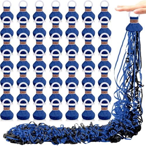 WinnerWhy 50 Stück Konfetti-Popper, Papier-Luftschlangen, Luftschlangen, Großpackung für Abschlussfeier, Hochzeit, Geburtstag, Party, Feiern, Dekorationen (schwarz, blau) von WinnerWhy