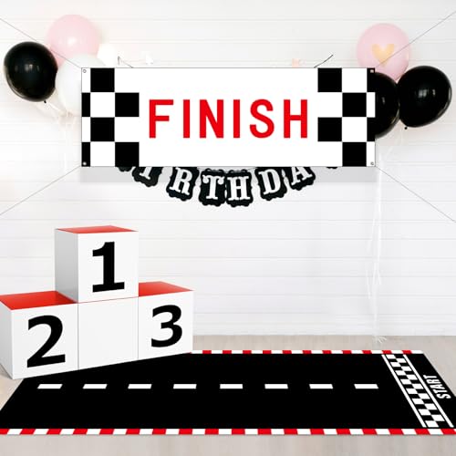 WinnerWhy 6 Stück Rennwagen-Party-Dekorationen, 30 x 30 cm, große Rennwagen-Partyboxen, Podium, Rennstrecke, Bodenläufer, Banner mit Seil, für LKW, Geburtstag, Babyparty, Schule, Event, Dekoration WinnerWhy 6 Stück Rennwagen-Party-Dekorationen, 30 x 30 cm, große Rennwagen-Partyboxen, Podium, Rennstrecke, Bodenläufer, Banner mit Seil, für LKW, Geburtstag, Babyparty, Schule, Event, Dekoration von WinnerWhy