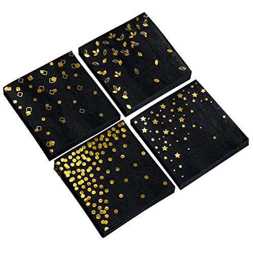 100 Stück schwarze Servietten Einweg – 4 verschiedene Designs – 3lagige CocktailServietten gefaltet 12,7 x 12,7 cm Barservietten Partyservietten Papierservietten Getränkeservietten für Hochzeit 100 Stück schwarze Servietten Einweg – 4 verschiedene Designs – 3lagige CocktailServietten gefaltet 12,7 x 12,7 cm Barservietten Partyservietten Papierservietten Getränkeservietten für Hochzeit von Winoo Design