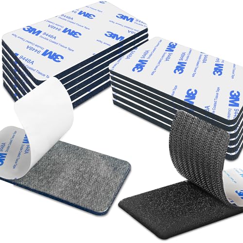 Extra starker doppelseitiger Kleber, schwarz, wiederverwendbares doppelseitiges Klebeband, 12 Stück, 5 x 10 cm, Klettbandquadrate für Teppiche, Haushalt Extra starker doppelseitiger Kleber, schwarz, wiederverwendbares doppelseitiges Klebeband, 12 Stück, 5 x 10 cm, Klettbandquadrate für Teppiche, Haushalt von Winsay