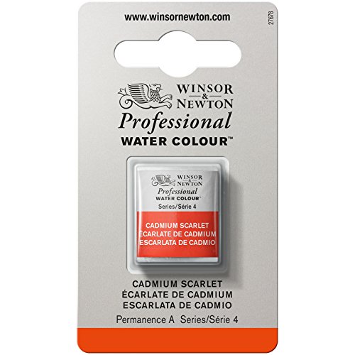 Winsor & Newton 0101106 Professional Aquarellfarbe, lebendige Wasserfarben in Künstlerqualität, hohe Farbbrillanz & Leuchtkraft, lichtecht, Archivqualität, 1/2 Napf - Kadmiumscharlach von Winsor & Newton