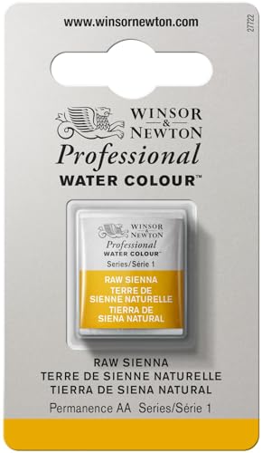 Winsor & Newton 0101552 Professional Aquarellfarbe, lebendige Wasserfarben in Künstlerqualität, hohe Farbbrillanz & Leuchtkraft, lichtecht, Archivqualität, 1/2 Napf - Siena natur von Winsor & Newton