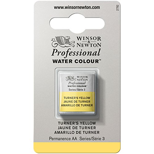 Winsor & Newton 0101649 Professional Aquarellfarbe, lebendige Wasserfarben in Künstlerqualität, hohe Farbbrillanz & Leuchtkraft, lichtecht, Archivqualität, 1/2 Napf - Turner's Gelb von Winsor & Newton