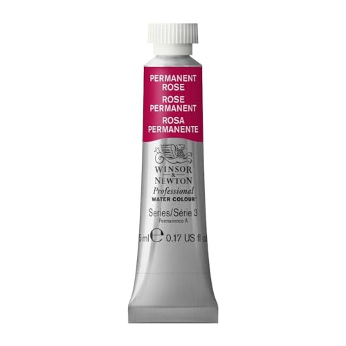 Winsor & Newton 0102502 Professional Aquarellfarbe, lebendige Wasserfarben in Künstlerqualität, hohe Farbbrillanz & Leuchtkraft, lichtecht, Archivqualität, 5ml Tube - Permanentrosa von Winsor & Newton