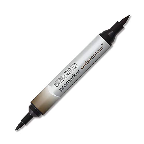 Winsor & Newton 0201554 Aquarellmarker - 2 Spitzen, Pinsel- und feiner Spitze, lichtecht, hochpigmentierte Aquarellfarben für Kalligrafie, Zeichnungen - Umbra natur von Winsor & Newton