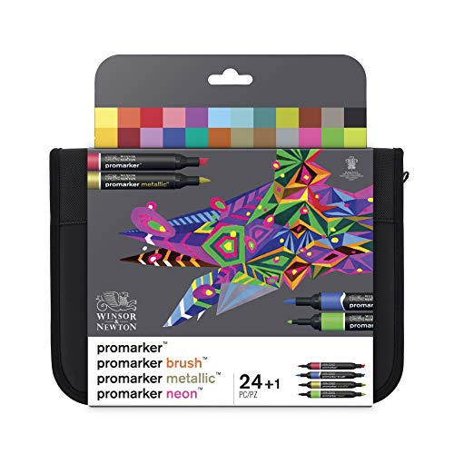 Winsor & Newton 0290037 Professioneller Layout Mixed Marker 24 Farben Set, 24 im Wallet, 2 Spitzen, fein und breit für Zeichnungen, Design und Layouts Winsor & Newton 0290037 Professioneller Layout Mixed Marker 24 Farben Set, 24 im Wallet, 2 Spitzen, fein und breit für Zeichnungen, Design und Layouts von Winsor & Newton