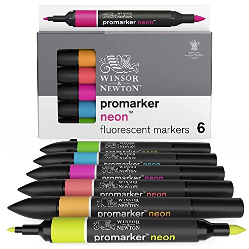 Winsor & Newton 0290136 Neon Marker Professioneller Layoutmarker - 2 Spitzen, fein und breit für Zeichnungen, Design und Layouts - 6 Neonfarben im Set Winsor & Newton 0290136 Neon Marker Professioneller Layoutmarker - 2 Spitzen, fein und breit für Zeichnungen, Design und Layouts - 6 Neonfarben im Set von Winsor & Newton
