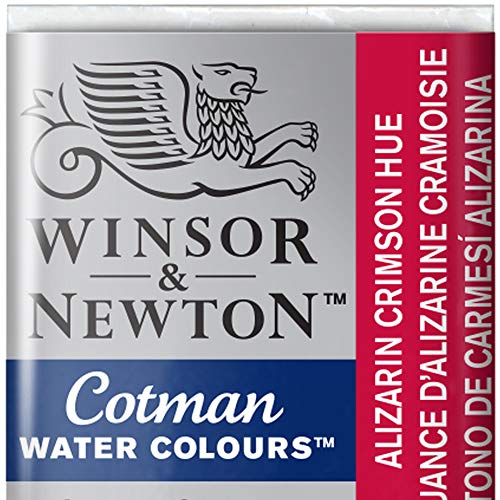 Winsor & Newton 0301003 Cotman Aquarellfarbe mit guter Transparenz, hervorragender Tönungsstärke und guten Maleigenschaften, Wasserfarbe im 1/2 Napf - Alizarinkarmesin von Winsor & Newton