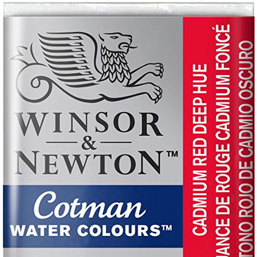 Winsor & Newton 0301098 Cotman Aquarellfarbe mit guter Transparenz, hervorragender Tönungsstärke und guten Maleigenschaften, Wasserfarbe im 1/2 Napf - Kadmiumrot von Winsor & Newton