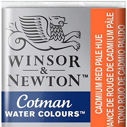 Winsor & Newton 0301103 Cotman Aquarellfarbe mit guter Transparenz, hervorragender Tönungsstärke und guten Maleigenschaften, Wasserfarbe im 1/2 Napf - Kadmiumrot hell von Winsor & Newton