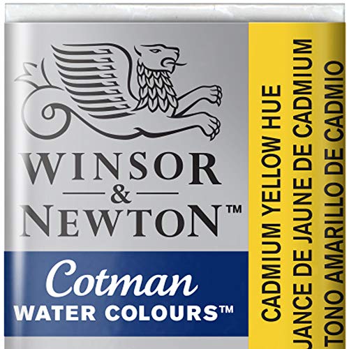 Winsor & Newton 0301109 Cotman Aquarellfarbe mit guter Transparenz, hervorragender Tönungsstärke und guten Maleigenschaften, Wasserfarbe im 1/2 Napf - Kadmiumgelb von Winsor & Newton