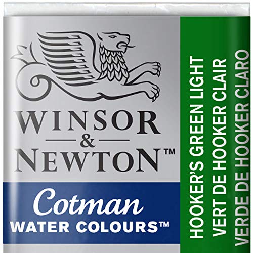 Winsor & Newton 0301314 Cotman Aquarellfarbe mit guter Transparenz, hervorragender Tönungsstärke und guten Maleigenschaften, Wasserfarbe im 1/2 Napf - Hookers Grün hell von Winsor & Newton