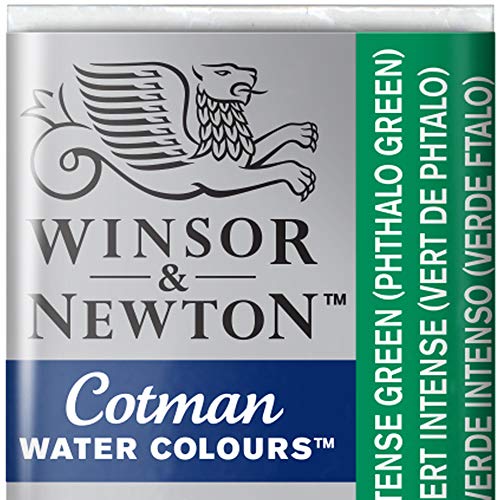 Winsor & Newton 0301329 Cotman Aquarellfarbe mit guter Transparenz, hervorragender Tönungsstärke und guten Maleigenschaften, Wasserfarbe im 1/2 Napf - Intensivgrün von Winsor & Newton
