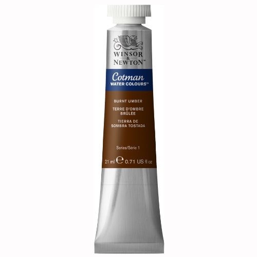 Winsor & Newton 0308076 Cotman Aquarellfarbe mit ausgezeichneter Transparenz, Farbkraft und Verarbeitungseigenschaften, Wasserfarbe 21ml Tube - Umbra gebrannt von Winsor & Newton