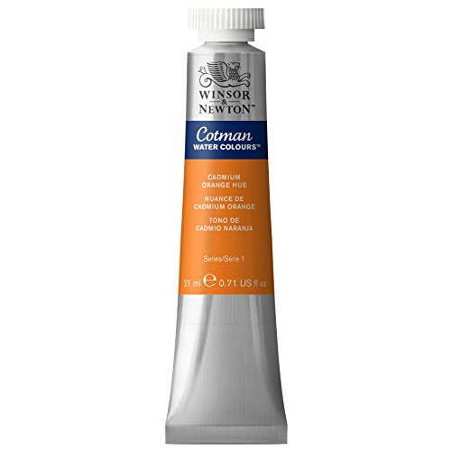 Winsor & Newton 0308090 Cotman Aquarellfarbe mit ausgezeichneter Transparenz, Farbkraft und Verarbeitungseigenschaften, Wasserfarbe 21ml Tube - Kadmiumorange Farbton von Winsor & Newton
