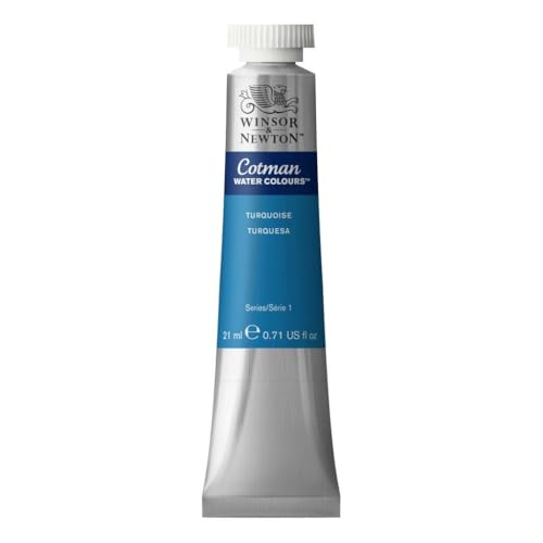Winsor & Newton 0308654 Cotman Aquarellfarbe mit ausgezeichneter Transparenz, Farbkraft und Verarbeitungseigenschaften, Wasserfarbe 21ml Tube - Türkis Winsor & Newton 0308654 Cotman Aquarellfarbe mit ausgezeichneter Transparenz, Farbkraft und Verarbeitungseigenschaften, Wasserfarbe 21ml Tube - Türkis von Winsor & Newton