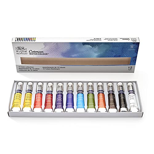 Winsor & Newton 0390636 Cotman Aquarellfarben Set, lebendige Wasserfarben mit hoher Lichtechtheit, große Farbauswahl, Alterungsbeständig - 12 Farben in 8ml Tuben Winsor & Newton 0390636 Cotman Aquarellfarben Set, lebendige Wasserfarben mit hoher Lichtechtheit, große Farbauswahl, Alterungsbeständig - 12 Farben in 8ml Tuben von Winsor & Newton