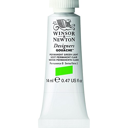 Winsor & Newton 0605483 Designers Gouache, feinste künstlerfarbe, 14ml Tube, Deckend, hochwertige Pigmente, permanentgrün hell von Winsor & Newton