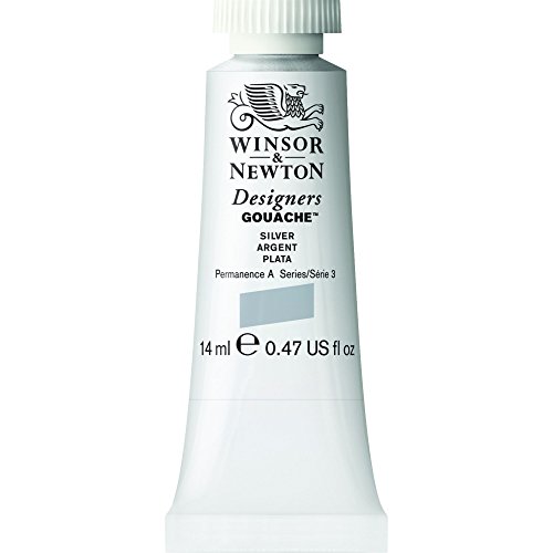 Winsor & Newton 0605617 Designers Gouache, feinste künstlerfarbe, 14ml Tube, Deckend, hochwertige Pigmente, silber von Winsor & Newton