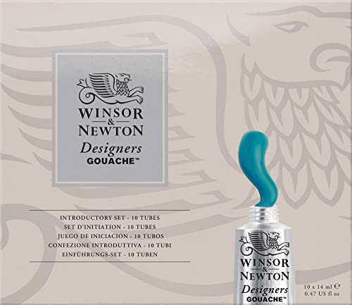 Winsor & Newton 0690173 Designers Gouache, feinste Künstlerfarbe, Einführungsset 10 Farben in 14ml Tuben von Winsor & Newton
