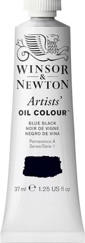 Winsor & Newton 1214034 Artists Ölfarbe - 37ml Tube, Künstler - Ölfarbe mit höchstmöglicher Pigmentierung, höchste Lichtechtheit - Blauschwarz von Winsor & Newton