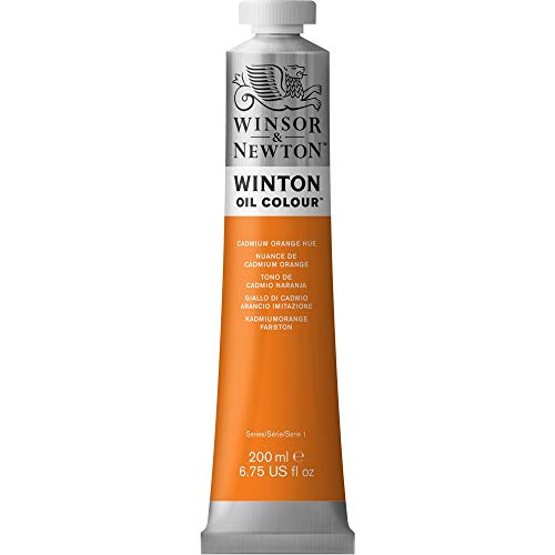 Winsor & Newton 1437090 Winton, feine hochwertige Ölfarbe - 200ml Tube mit gleichmäßiger Konsistenz, Lichtbeständig, hohe Deckkraft, Reich an Farbpigmenten - Kadmium Orange Farbton von Winsor & Newton